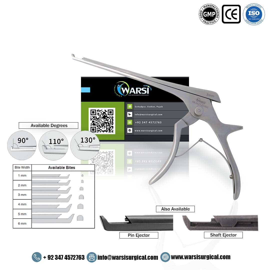 Detachable kerrison bone rongeur with ejection pin