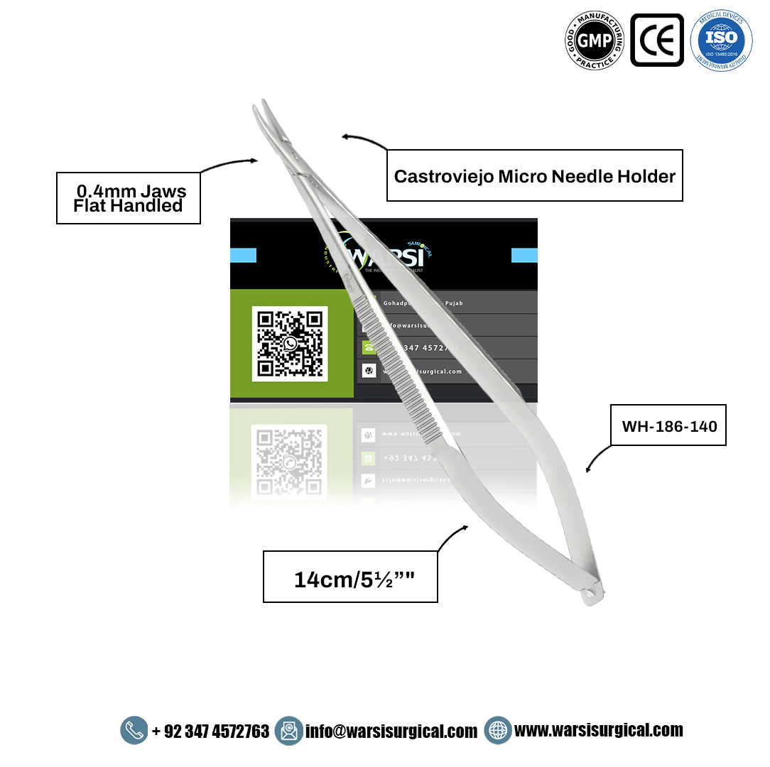 Castroviejo Micro Needle Holder Flat Handled