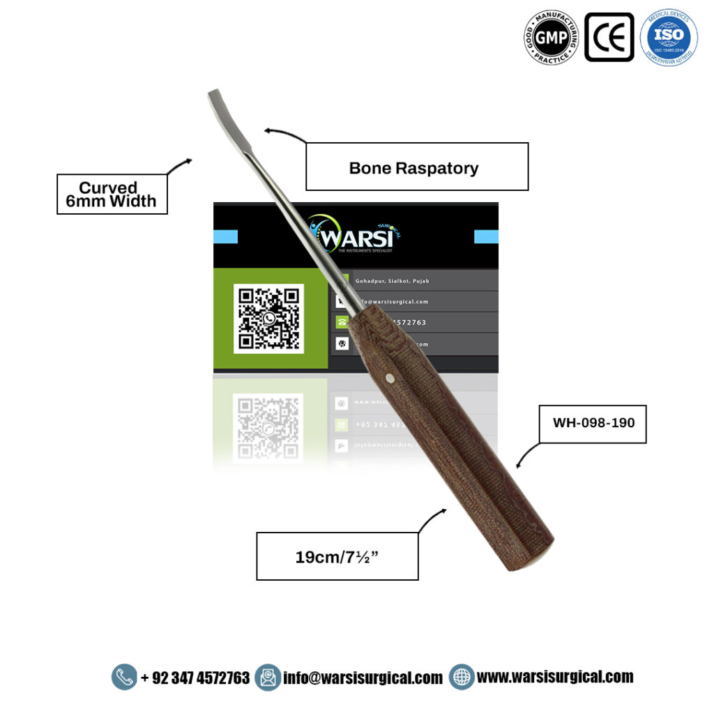 Bone Raspatory 19 cm Curved 6 mm — product image