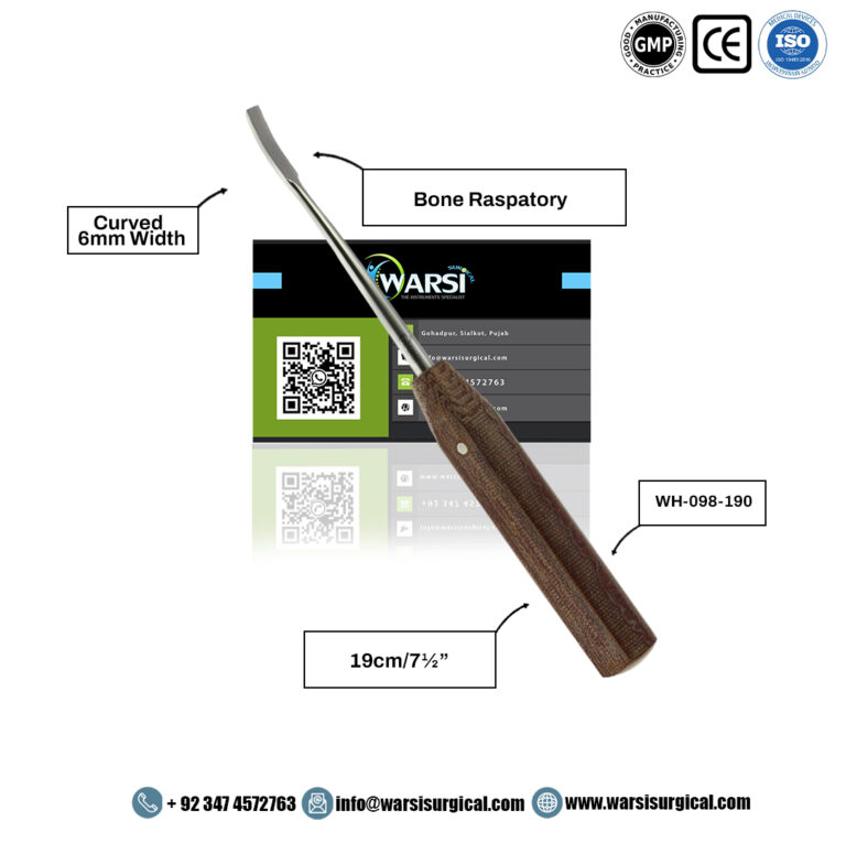 Bone Raspatory 19 cm Curved 6 mm