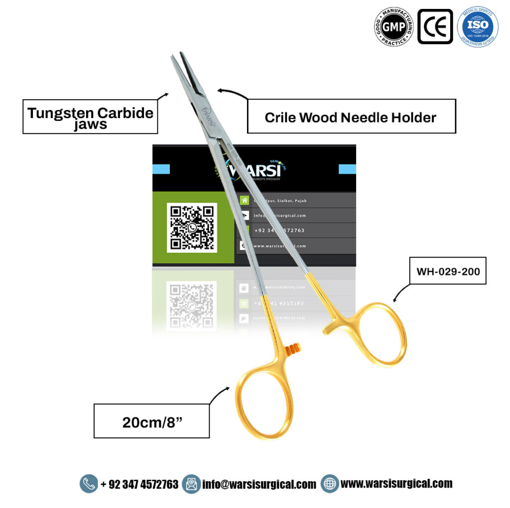 Crile Wood Needle Holder TC 20 cm — product image