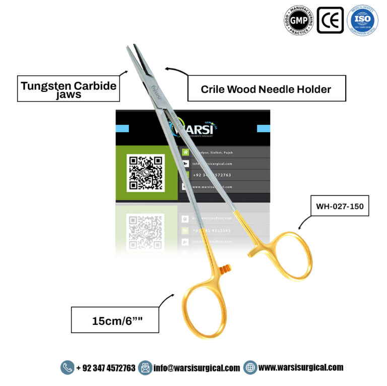 Crile Wood Needle Holder TC 15 cm