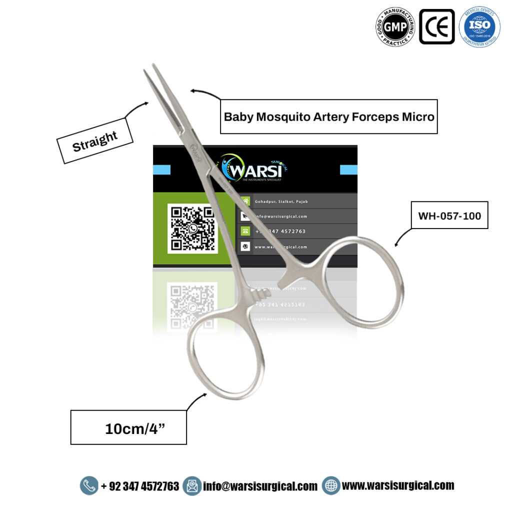 Pinça Arterial Baby Mosquito Micro reta 10 cm — product image