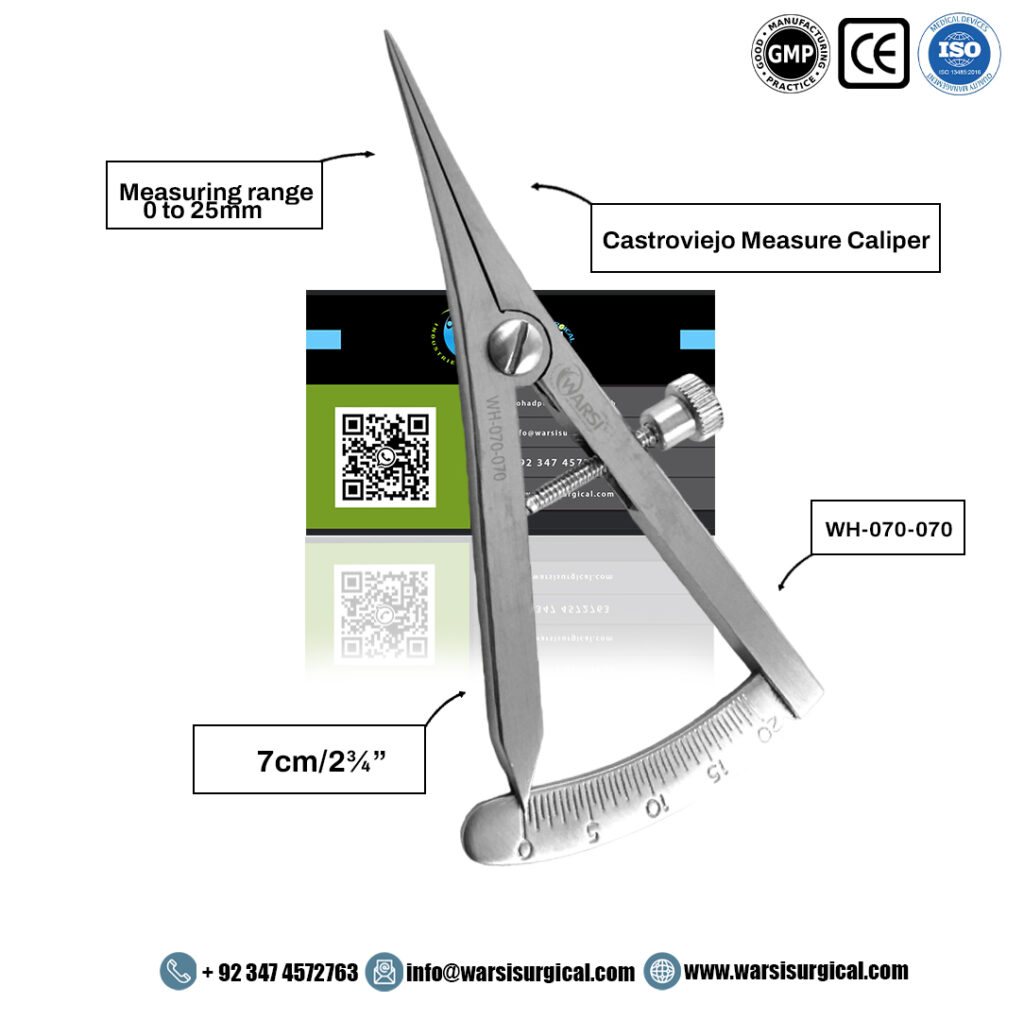 Castroviejo Measure Caliper 0-25 mm 7 cm — product image