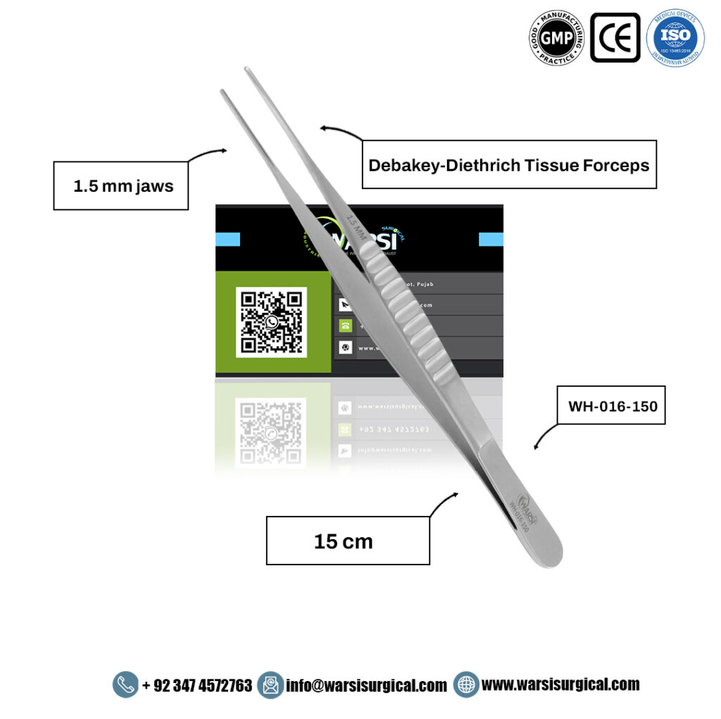 DeBakey-Diethrich Tissue Forceps 1.5 mm Jaws 15 cm — product image