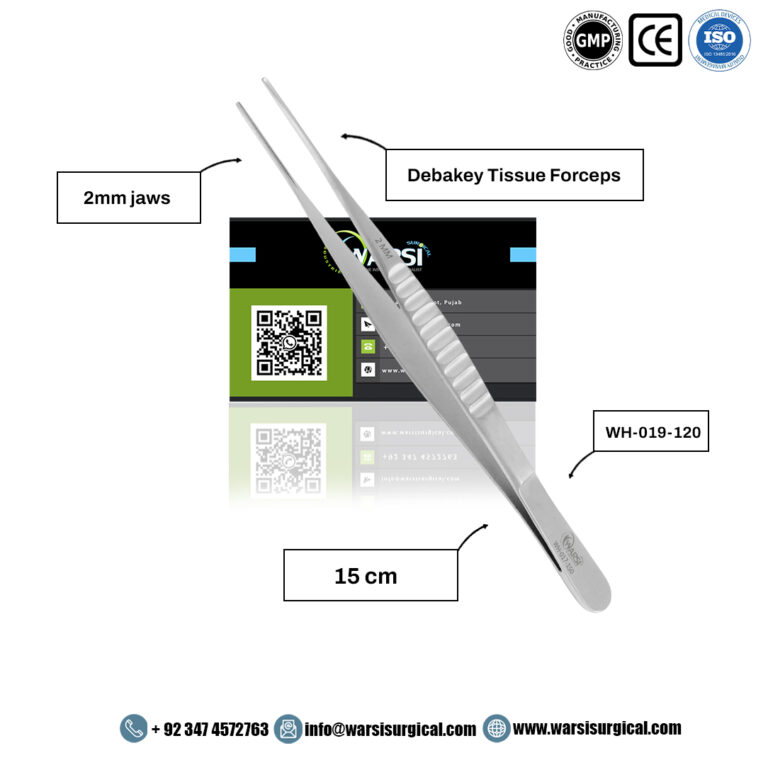 DeBakey Tissue Forceps 2 mm Jaws 15 cm