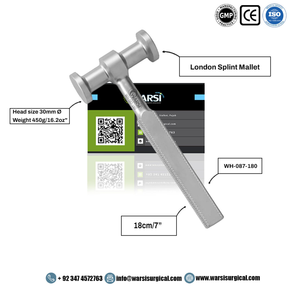 London Splint Bone Mallet 18 cm 450 g — product image