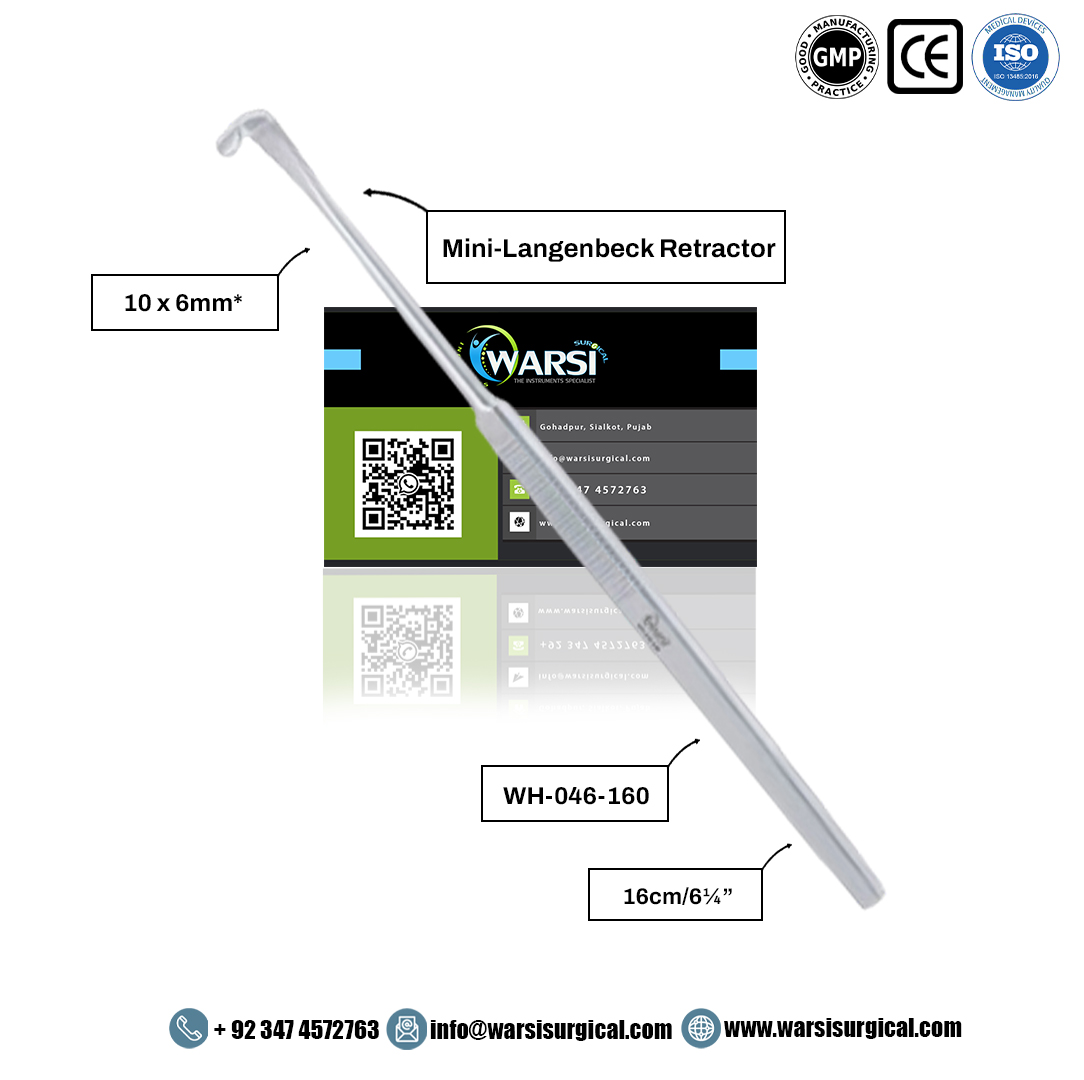 Mini Langenbeck Retractor 16 cm 10 x 6 mm | Warsi Surgical