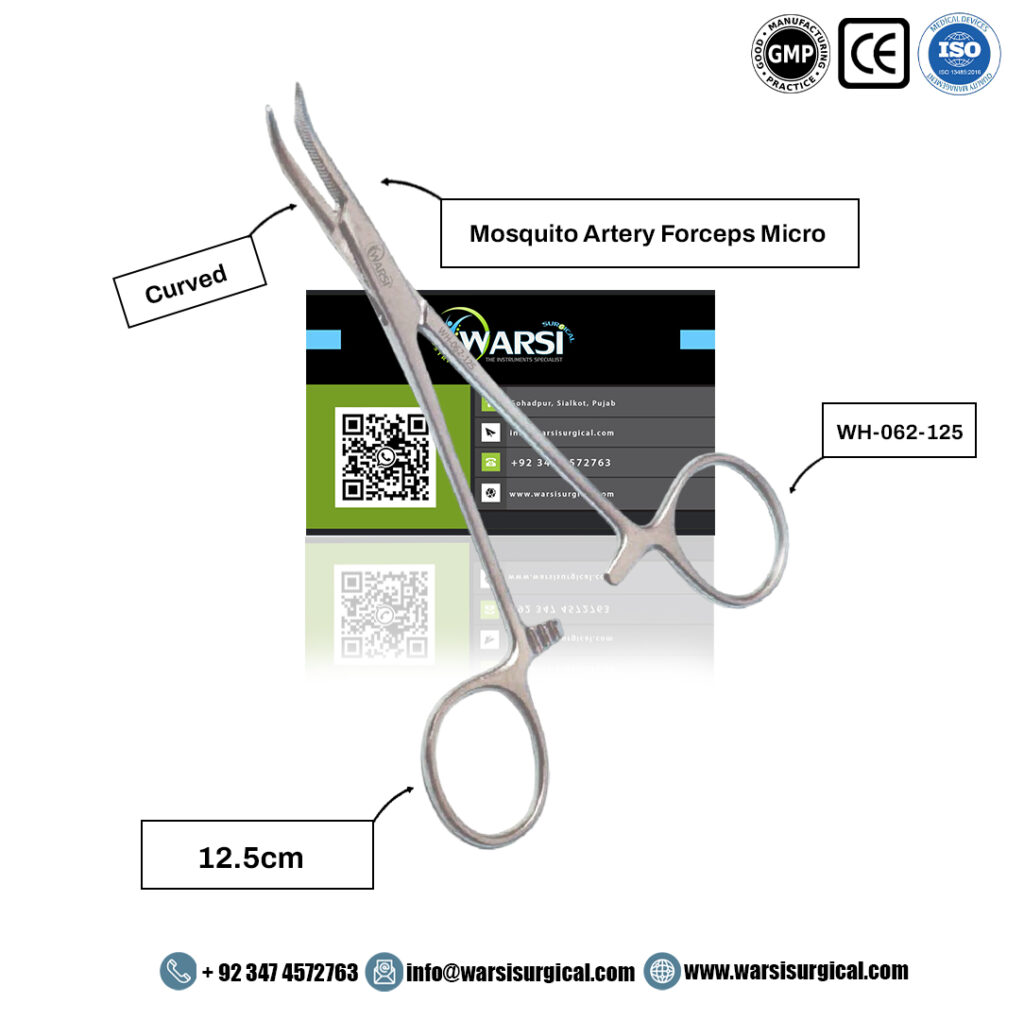 Micro Mosquito Artery Forceps Curved 12.5 cm — product image